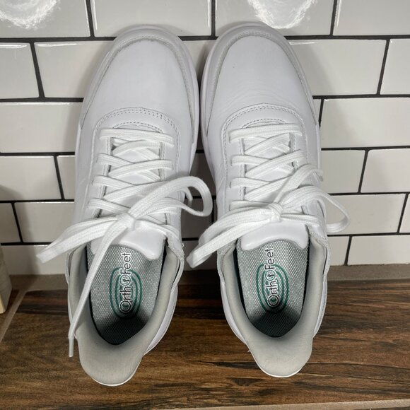 Orthofeet Wander Womens Size 8 Shoes White Leather Hands Free Orthopedic Sneaker - Picture 6 of 13